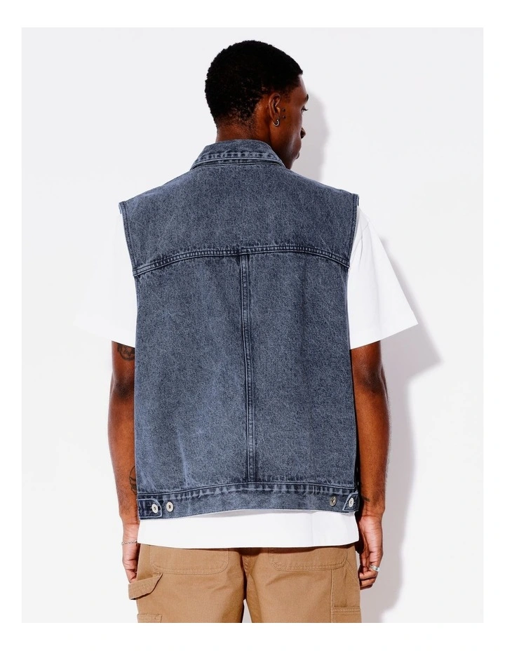 Dallas All Gender Denim Vest in Blue image 7