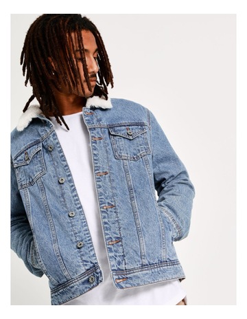 Kenji Garrett Denim Sherpa Jacket Blue 