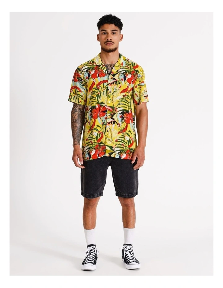 Hot Tamale Print Short Sleeve Rayon Shirt in Green image 4