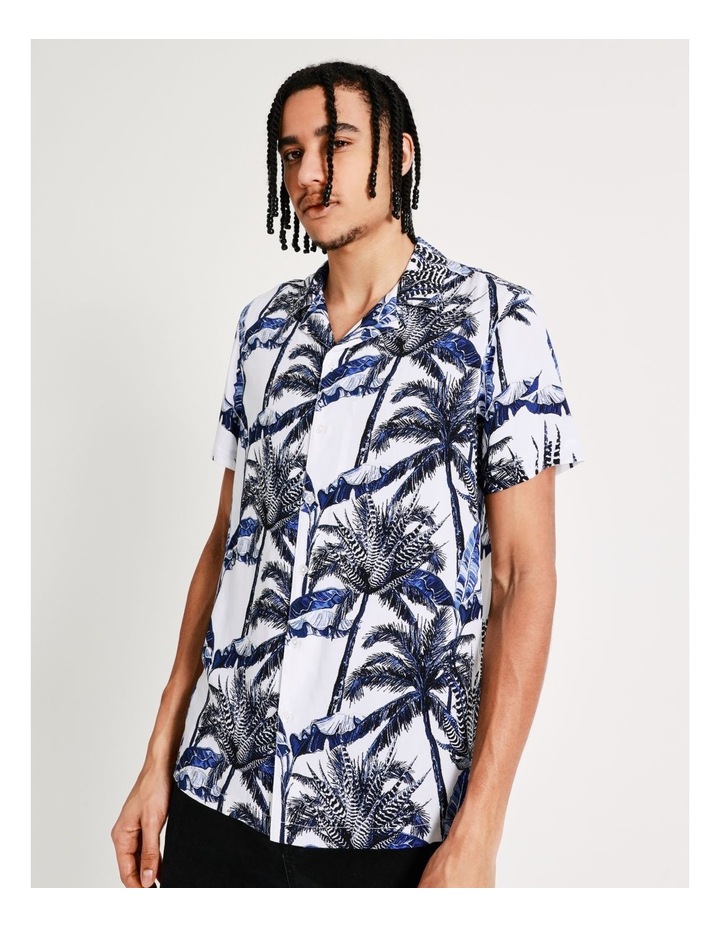 Mojave Cactus Print Short Sleeve Rayon Shirt in