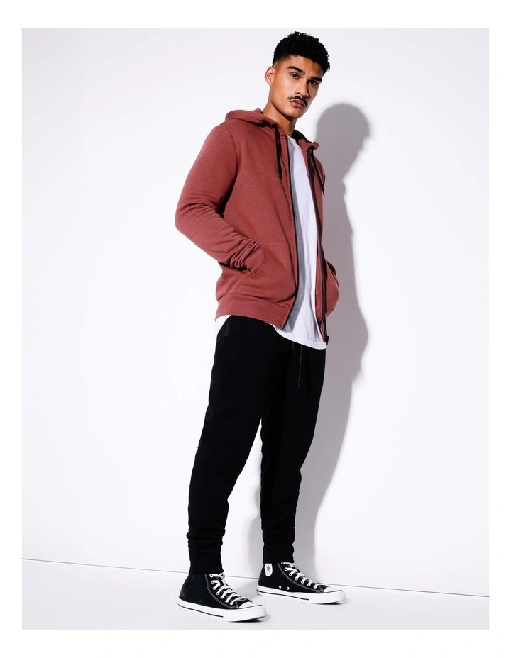 Mitchell Zip Thru Hoodie in Red image 2