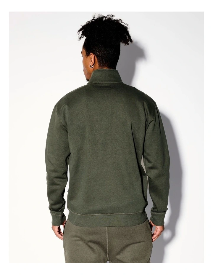 Quintin 1/4 Zip Sweat in Green image 5