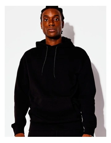Trentham Tech Fleece Pull Over Hoodie in Black