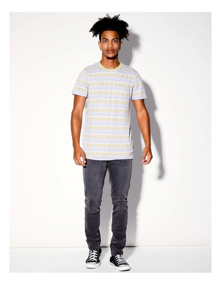 Kablam Horizontal Knit Short Sleeve Tee in Multicolour image 3