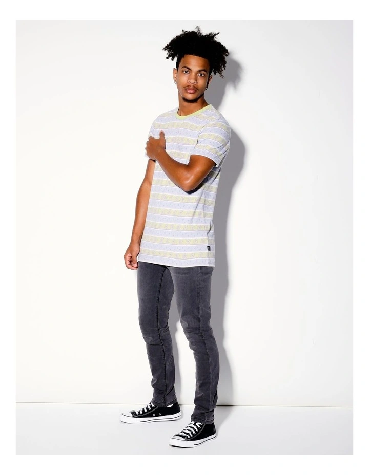 Kablam Horizontal Knit Short Sleeve Tee in Multicolour image 5