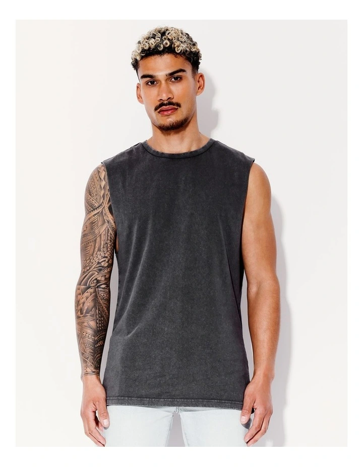 Balboa Muscle Tank in Charcoal image 3