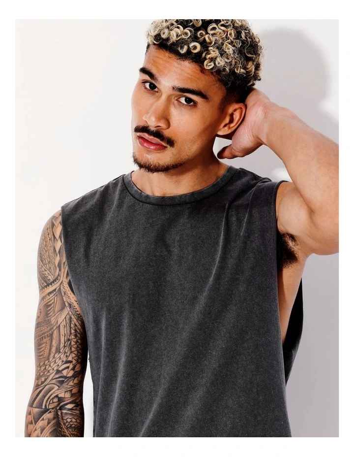 Balboa Muscle Tank in Charcoal image 4