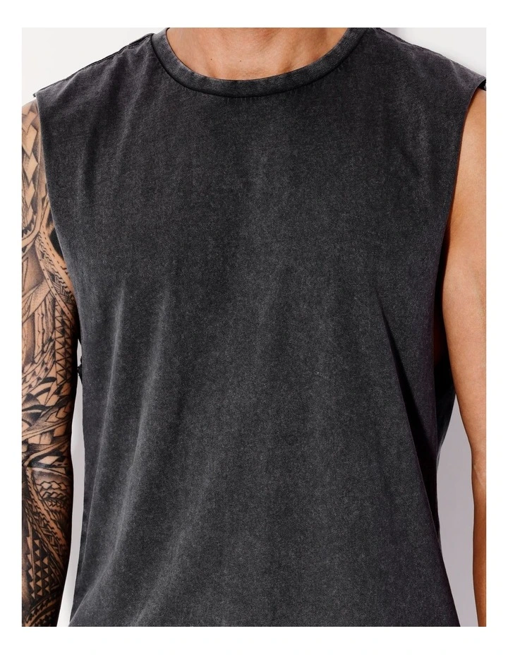 Balboa Muscle Tank in Charcoal image 7