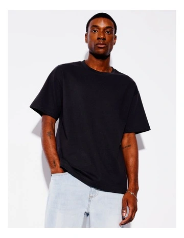 Oaklyn Oversized Crew Neck Tee in Black