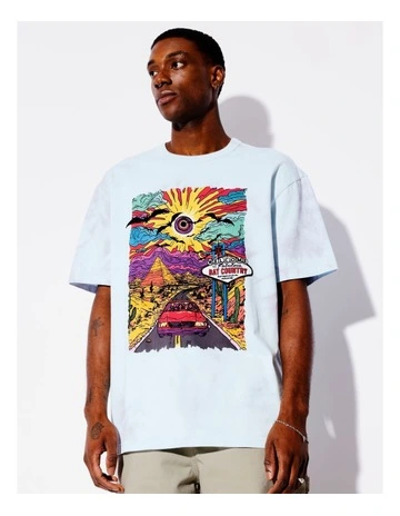 Acid Trip Tie Dye Oversized Tee in Purple