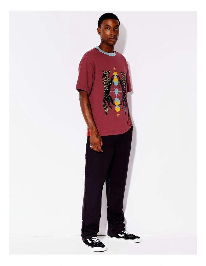 Kurtis Knit All Gender Short Sleeve Tee in Burgundy image 3