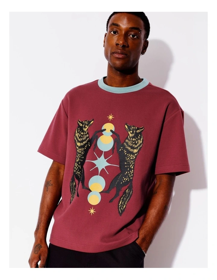 Kurtis Knit All Gender Short Sleeve Tee in Burgundy image 5