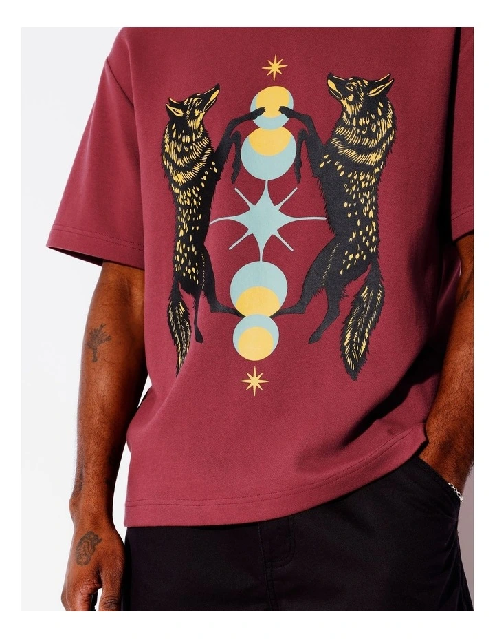 Kurtis Knit All Gender Short Sleeve Tee in Burgundy image 6