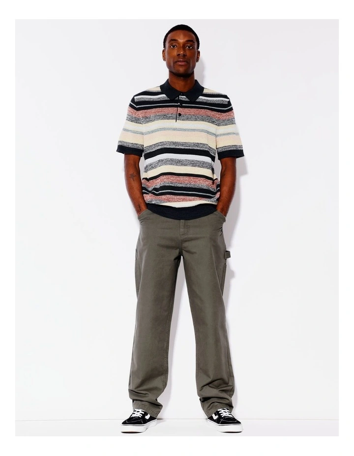 Kealee Knit Stripe All Gender Polo in Assorted image 4