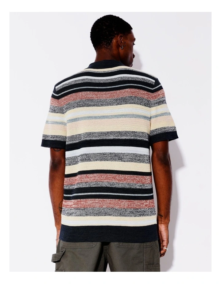 Kealee Knit Stripe All Gender Polo in Assorted image 5