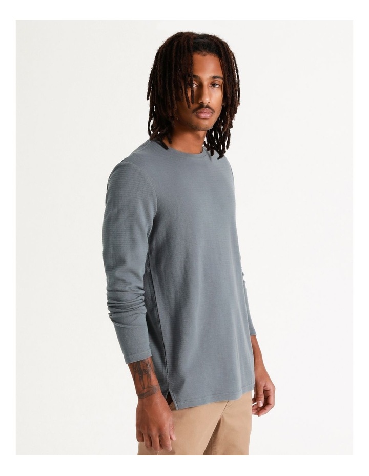 Logan Long Sleeve Rib Tee Blue