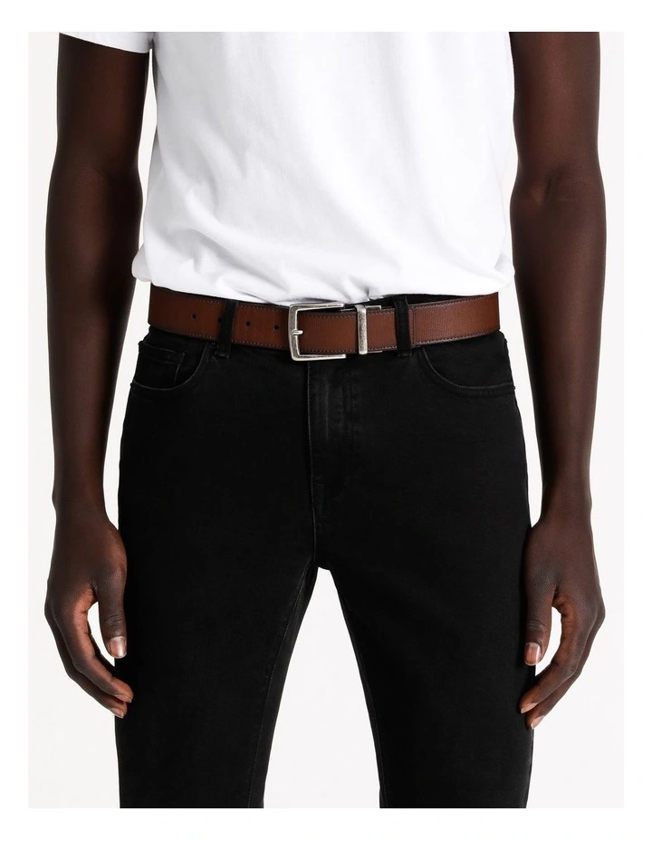 Textured Brown Reversible Belt image 2
