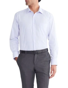 Classic Long Sleeves 2 Col Mini Check Shirt in Lilac