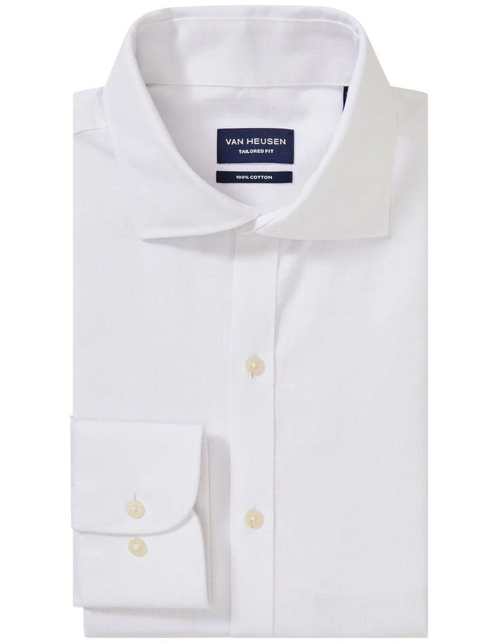 Tailored Long Sleeve Shirt in White image 4