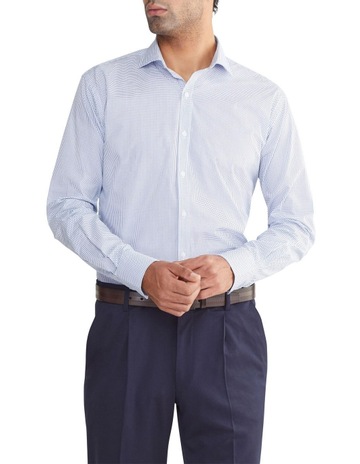 Tailored Dot Print Long Sleeves Shirt in Sky