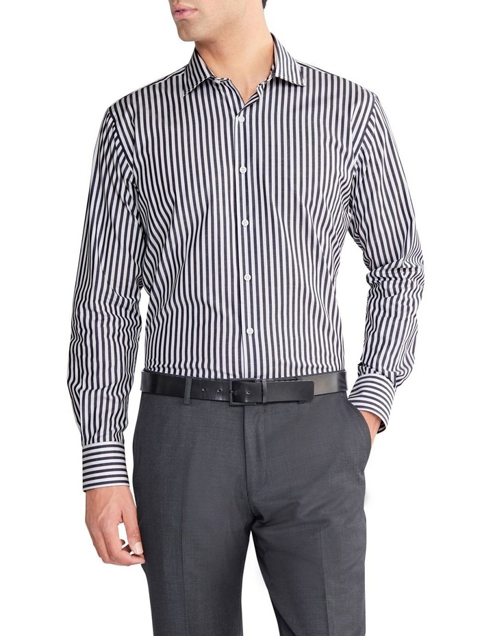 Tailored Long Sleeve Candy Stripe Shirt in Navy