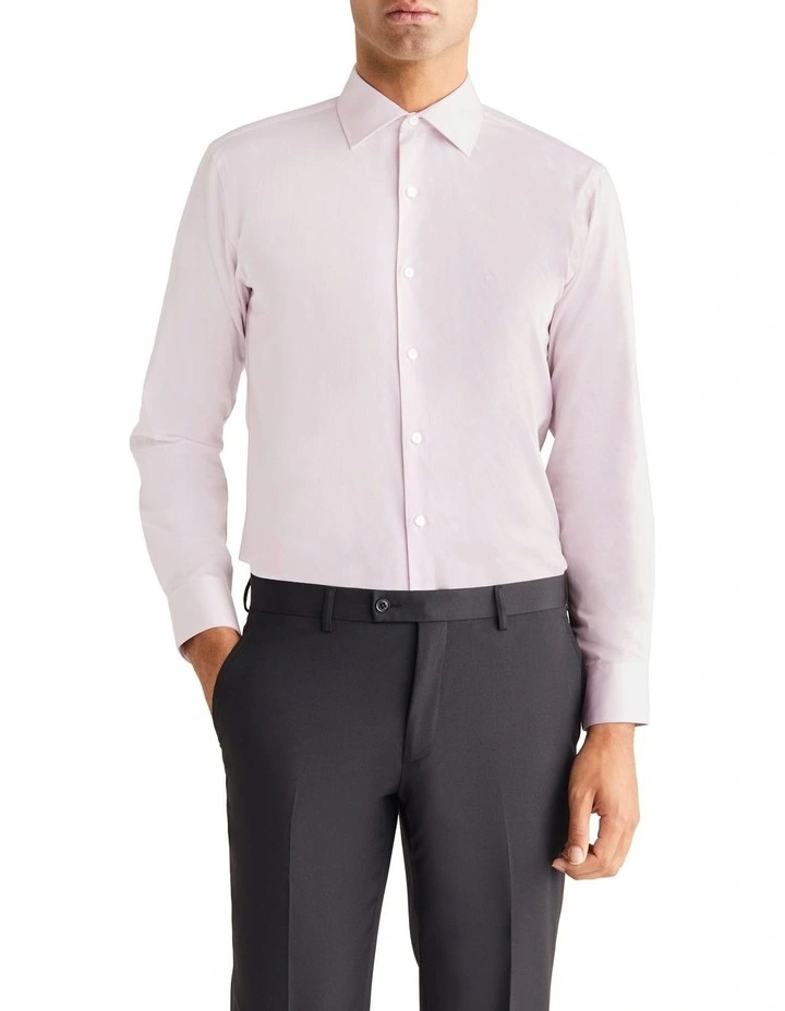 Slim 1 Col twill Shirt in Pink image 1
