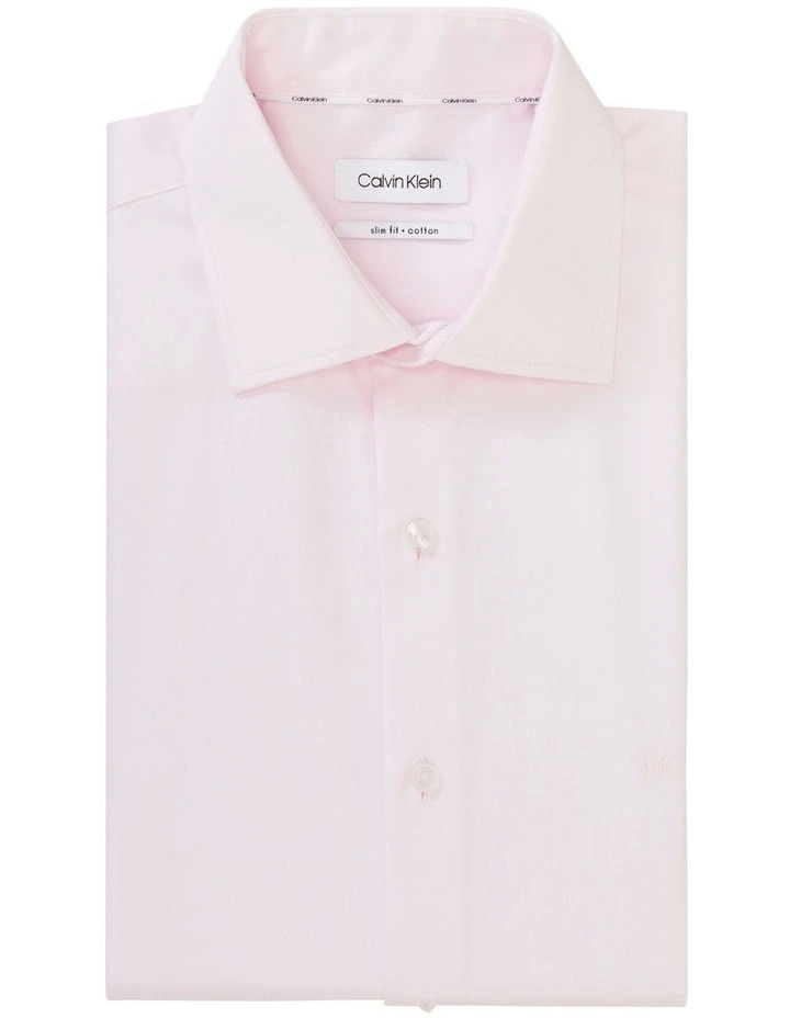 Slim 1 Col twill Shirt in Pink image 4