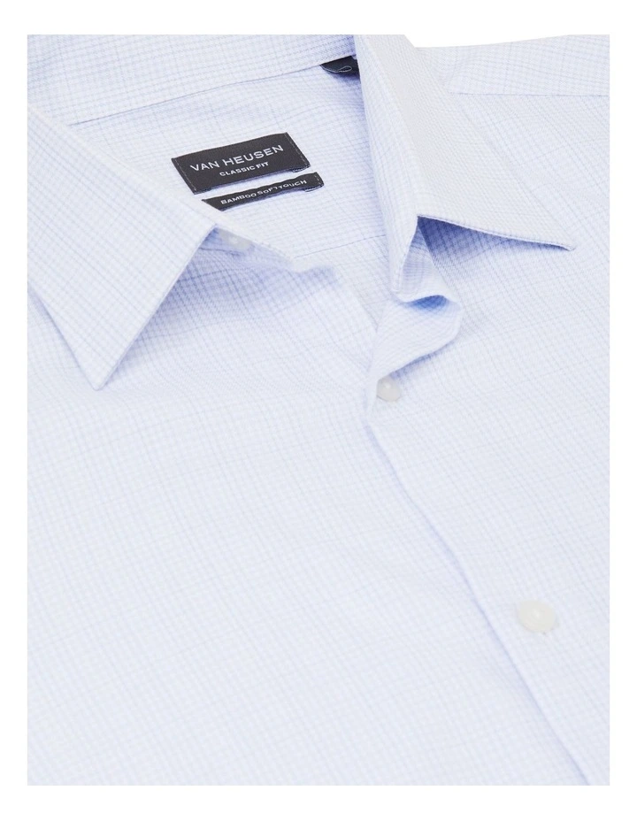 1 Collar Classic Dobby Check Shirt in Sky image 3