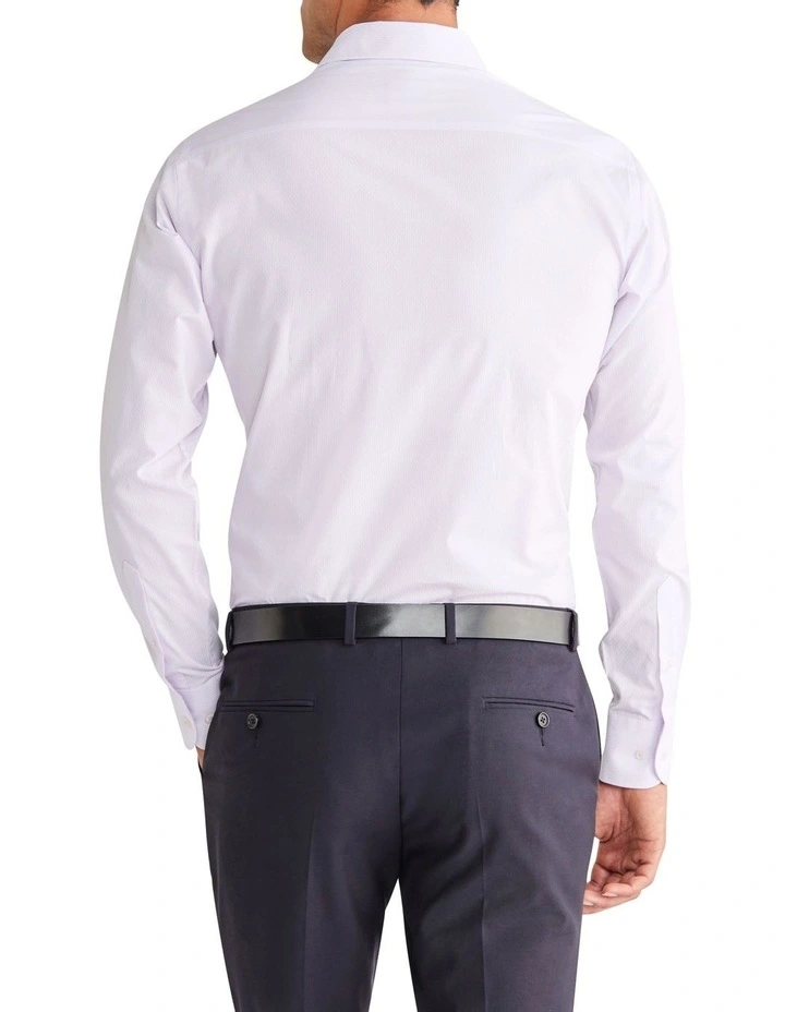 Diamond Dobby Stripe Long Sleeve Shirt in Lilac image 2