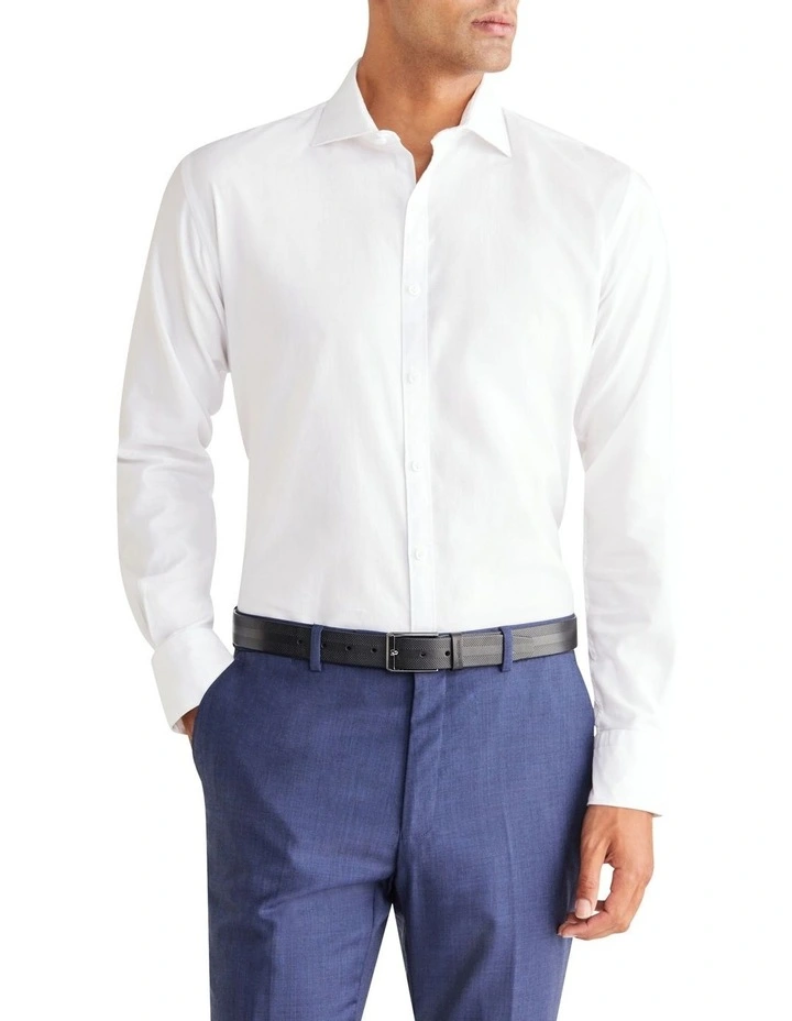 Van Heusen Casual Tailored Long Sleeve 1 Colour Heather Oxford Shirt In