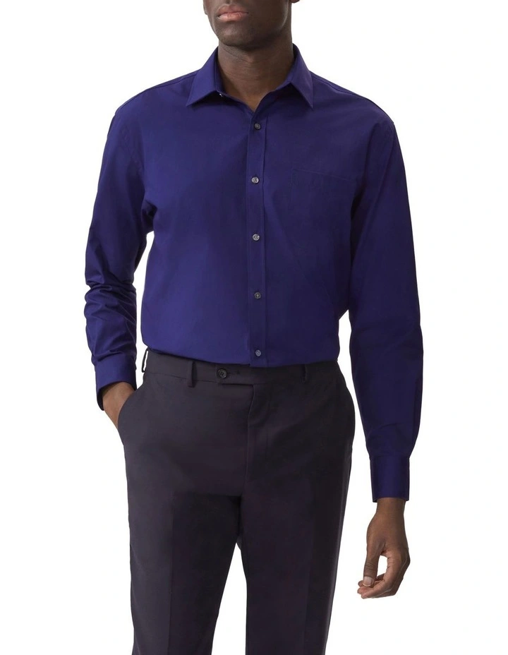 Long Sleeve Business Shirt in Navy image 1