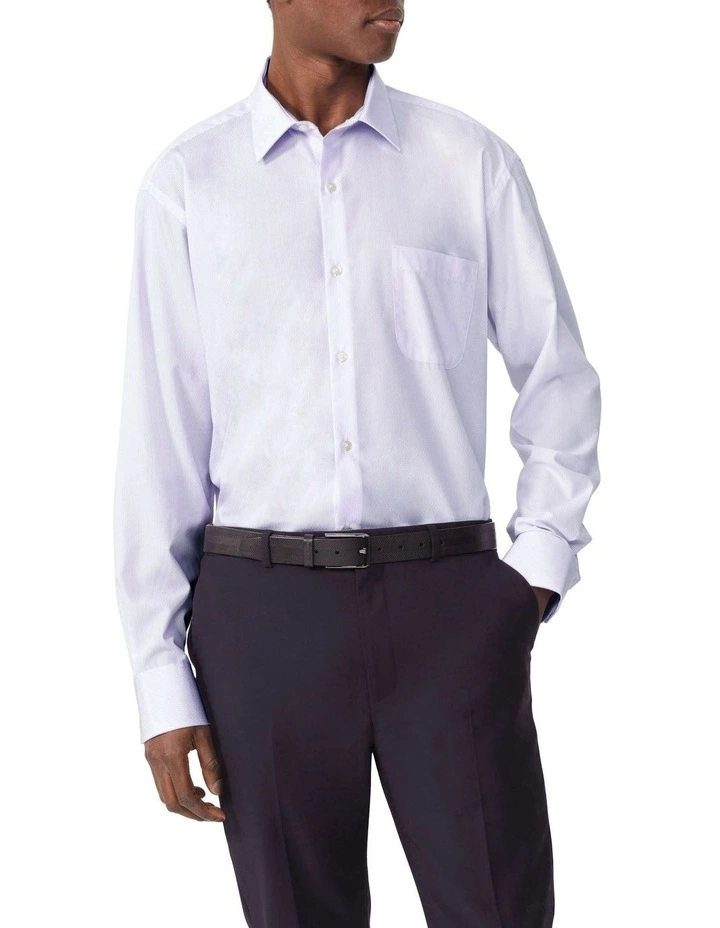 Dobby Classic Stripe Shirt in Purple image 1