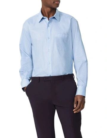 Classic Fit Shirt Houndstooth Dobby in Sky