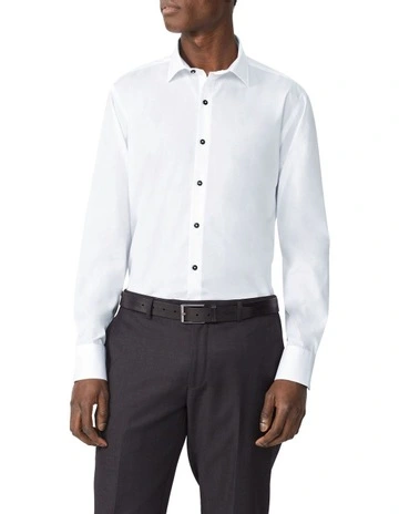 Slim 1 Collar Plain Shirt in White