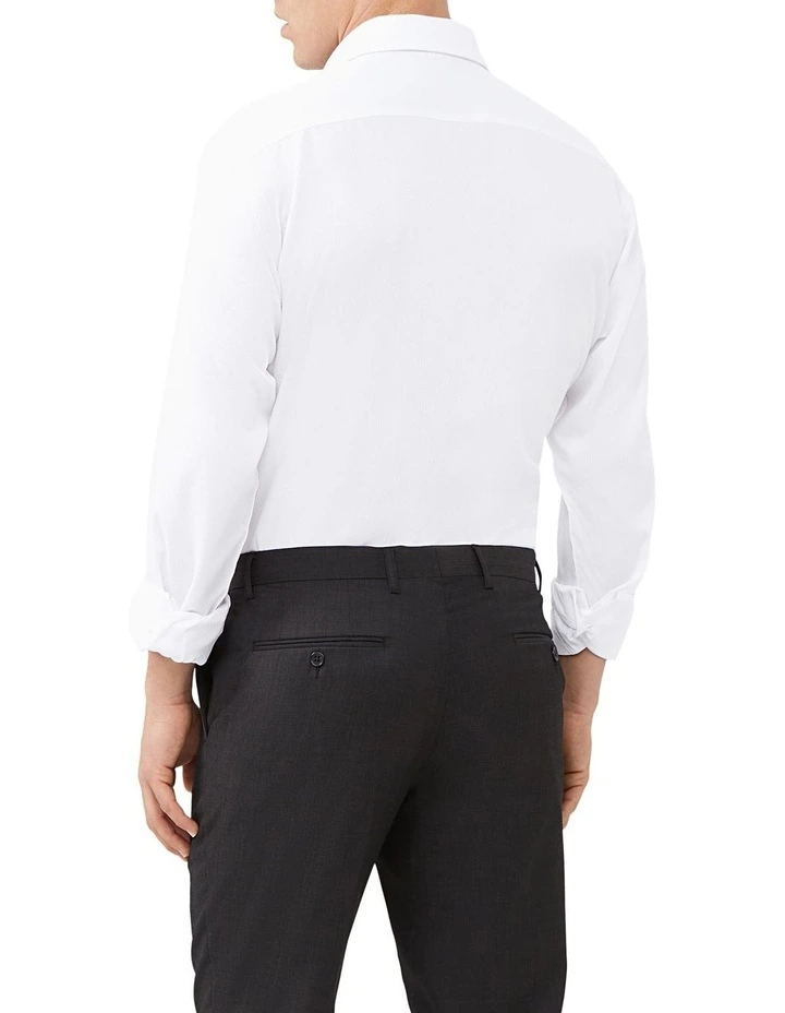 Tailored Fit Shirt 1 Col Dobby in White image 2