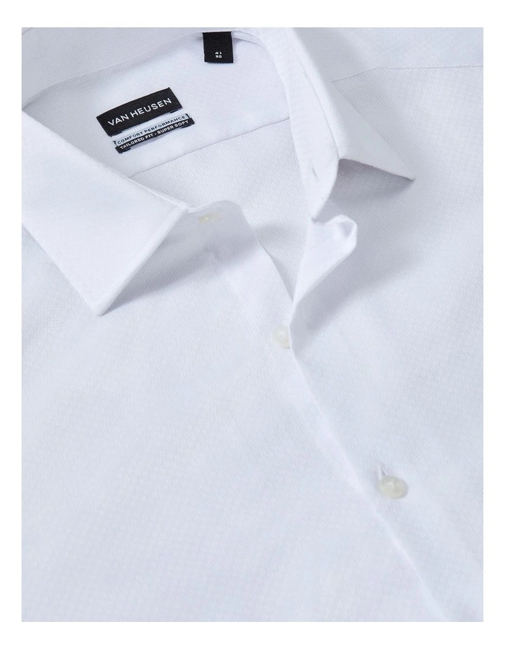 Tailored Fit Shirt 1 Col Dobby in White image 4