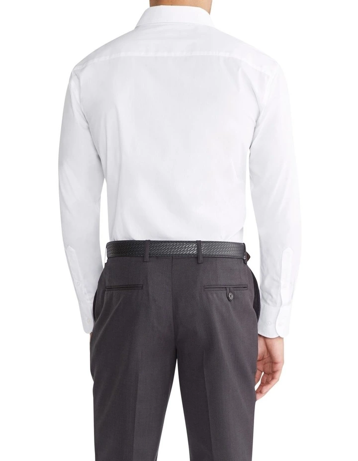Slim Solid Stretch Shirt in White image 2