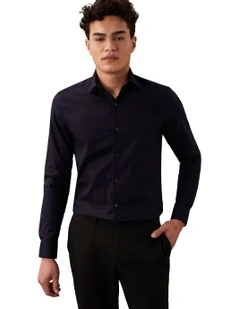 Slim Fit Essential Twill Shirt in Navy