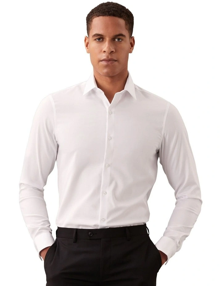 Slim Fit Essential Twill Shirt in White image 1