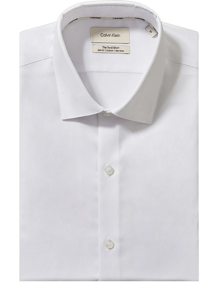 Slim Fit Essential Twill Shirt in White image 5