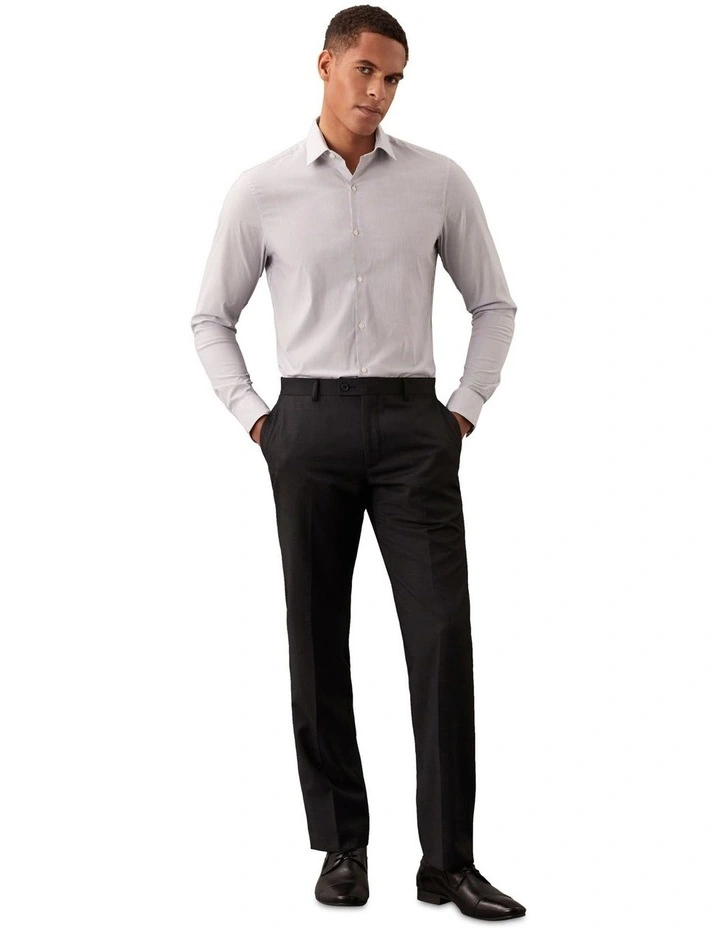 Slim Fit Long Sleeve Textured Shirt in Grey image 3