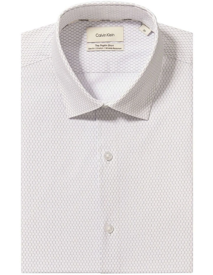 Slim Fit Long Sleeve Printed Shirt in White image 5