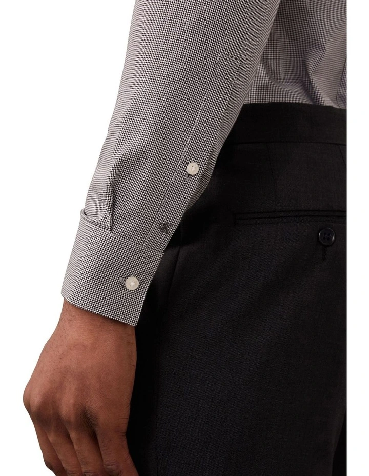 Slim Fit Mid Twill Check Shirt in Black image 4