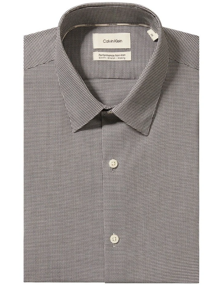 Slim Fit Mid Twill Check Shirt in Black image 5