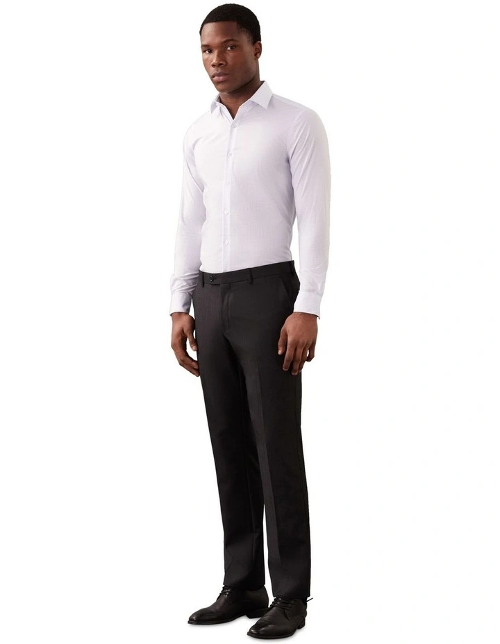 Slim Fit Mid Twill Print Shirt in White image 3