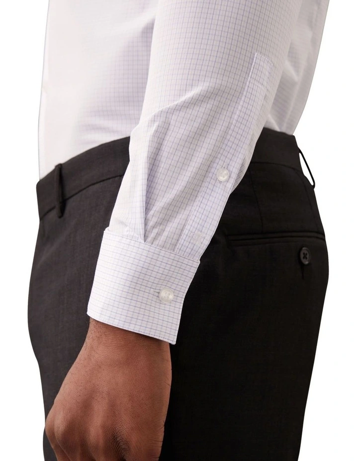 Slim Fit Mid Twill Print Shirt in White image 4