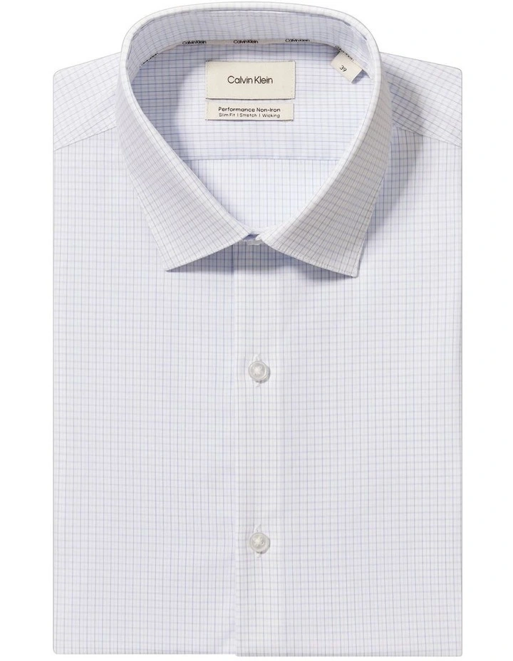 Slim Fit Mid Twill Print Shirt in White image 5