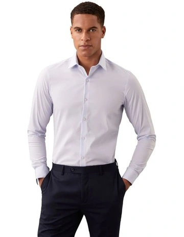 Performance Non Iron Slim Fit Twill Business Shirt in Blue