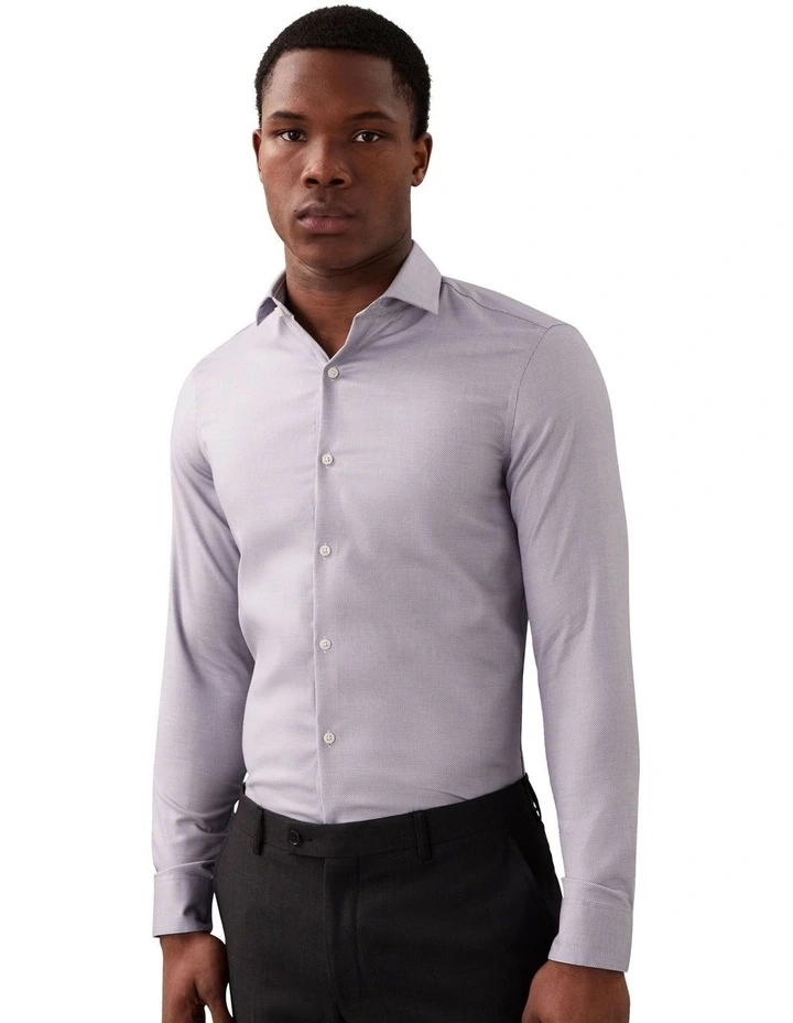 Slim Fit Mid Twill Woven Shirt in Navy image 1
