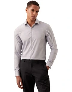 Slim Fit Mid Twill Woven Shirt in Grey